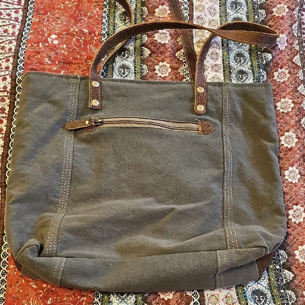 Myra Floral Canvas Tote Bag - Picture 3 of 11